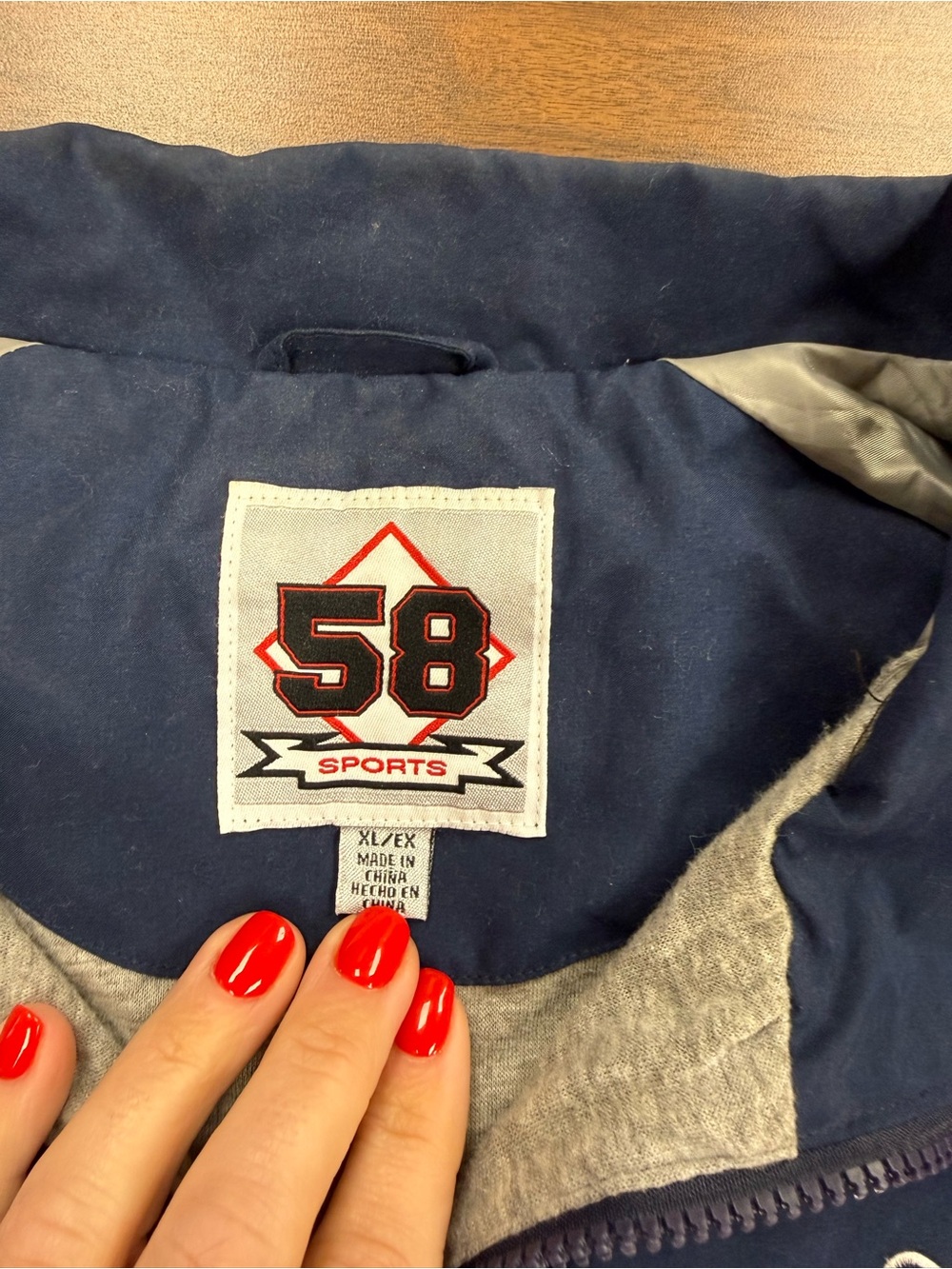 VTG 90s Ole Miss Rebels Colonel Reb Windbreaker Pullover Jacket Navy 58 Sports - Picture 3 of 11